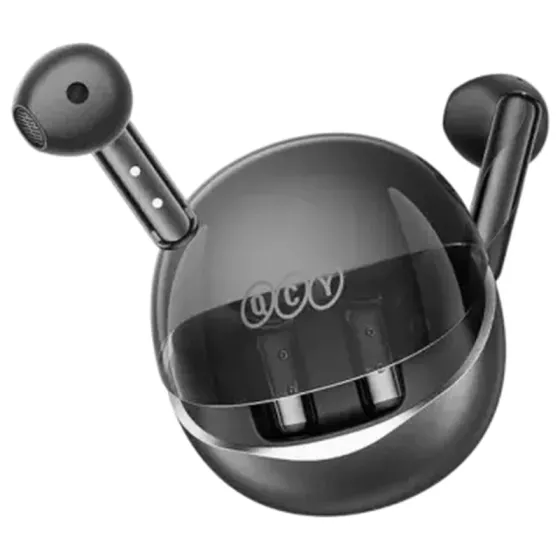 Უსადენო ყურსასმენი ANC-ით QCY Ailypods Clear Black თბილისი