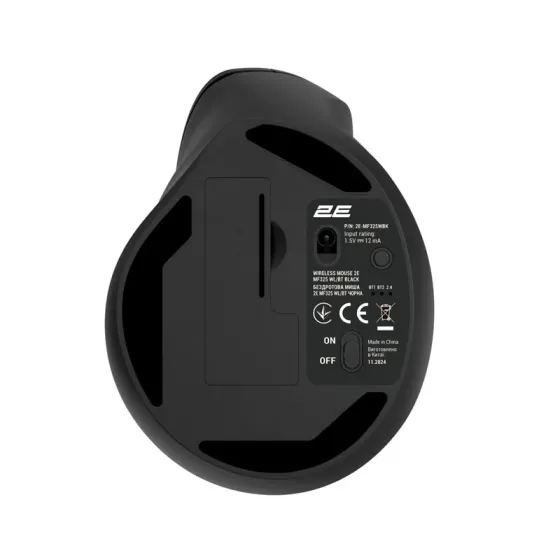 Მაუსი 2E Mouse 2E-Mf325Wbk Mf325 Silent, WL/BT, Vertical, Black თბილისი