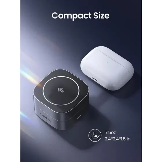 Უსადენო დამტენი Ugreen W702 (35316) Magflow QI2, 25W, Magnetic Foldable Charging Station, Dark Gray თბილისი