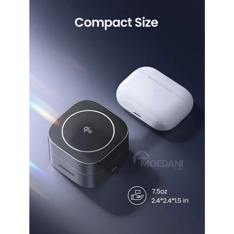 Უსადენო დამტენი Ugreen W702 (35316) Magflow QI2, 25W, Magnetic Foldable Charging Station, Dark Gray თბილისი - photo 3