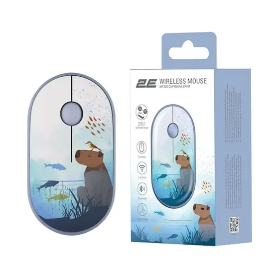 Უსადენო მაუსი 2E Mf300 Capybara Silent Swim Blue თბილისი