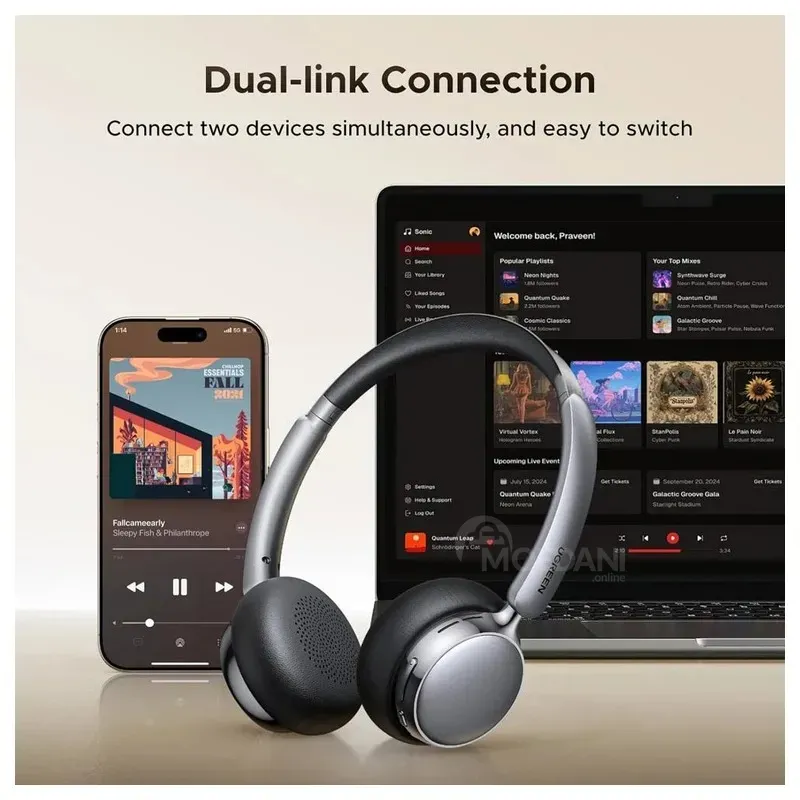 Უსადენო ყურსასმენი Ugreen Hp207 Studio Plus (75630) Bluetooth ANC ვერცხლისფერი თბილისი - photo 2