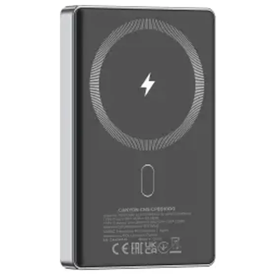 Პორტატული დამტენი Power Bank Canyon Oncharge 510 10000 MAH Magsafe PD 20W მუქი ნაცრისფერი (CNS-Cpb51 თბილისი