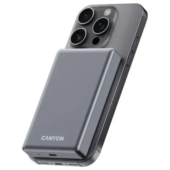 Პორტატული დამტენი Power Bank Canyon Oncharge 510 10000 MAH Magsafe PD 20W მუქი ნაცრისფერი (CNS-Cpb51 თბილისი