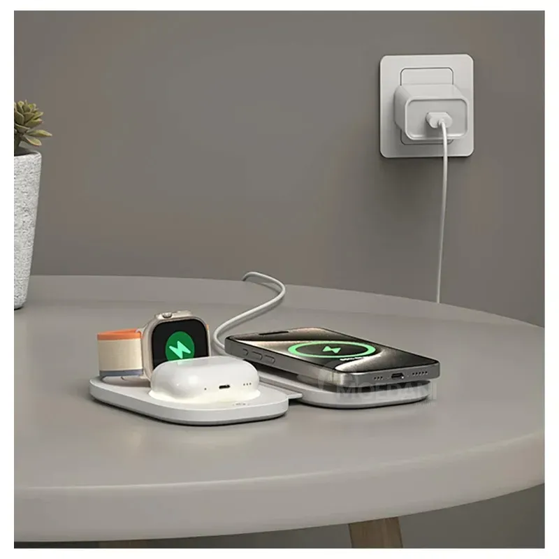 Პორტატული დამტენი Celly Magsafe Charge Pocket 3In1, 15W უსადენო დამუხტვით, თეთრი თბილისი - photo 4