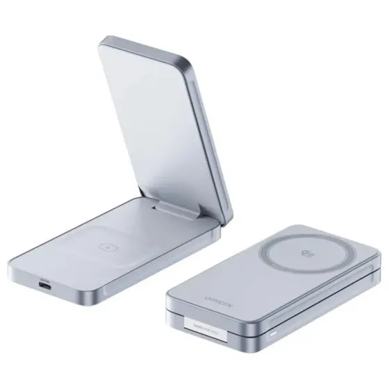 Უსადენო დამტენი Ugreen W756 (55963) Magflow, 2-IN-1 მაგნიტური, 25W, ცისფერი თბილისი