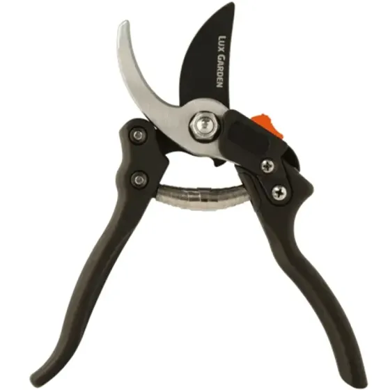 Ბაღის მეტალის სეკატორი შავი სახელურით LUX Garden LG-024 თბილისი