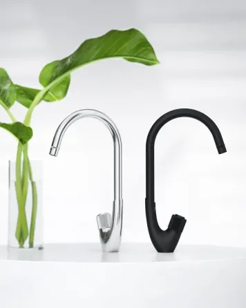 Სამზარეულოს ონკანი Rubineta Swan-33 BK Black ჯოისტიკით თბილისი