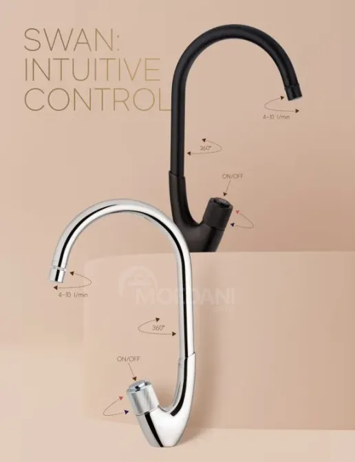 Სამზარეულოს ონკანი Rubineta Swan-33 BK Black ჯოისტიკით თბილისი - photo 3