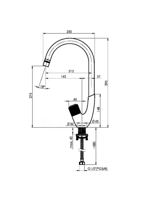 Სამზარეულოს ონკანი Rubineta Swan-33 BK Black ჯოისტიკით თბილისი - photo 5