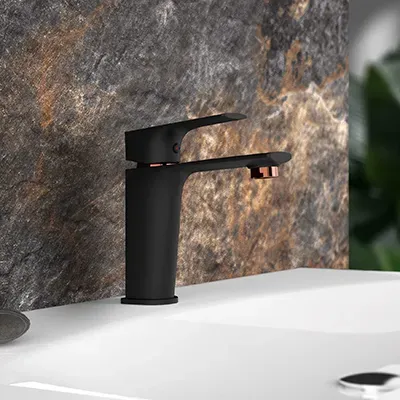 Ხელსაბანის ონკანი Rubineta Modena 18 BK RG შავი თბილისი