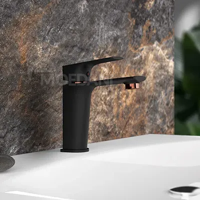 Ხელსაბანის ონკანი Rubineta Modena 18 BK RG შავი თბილისი - photo 1