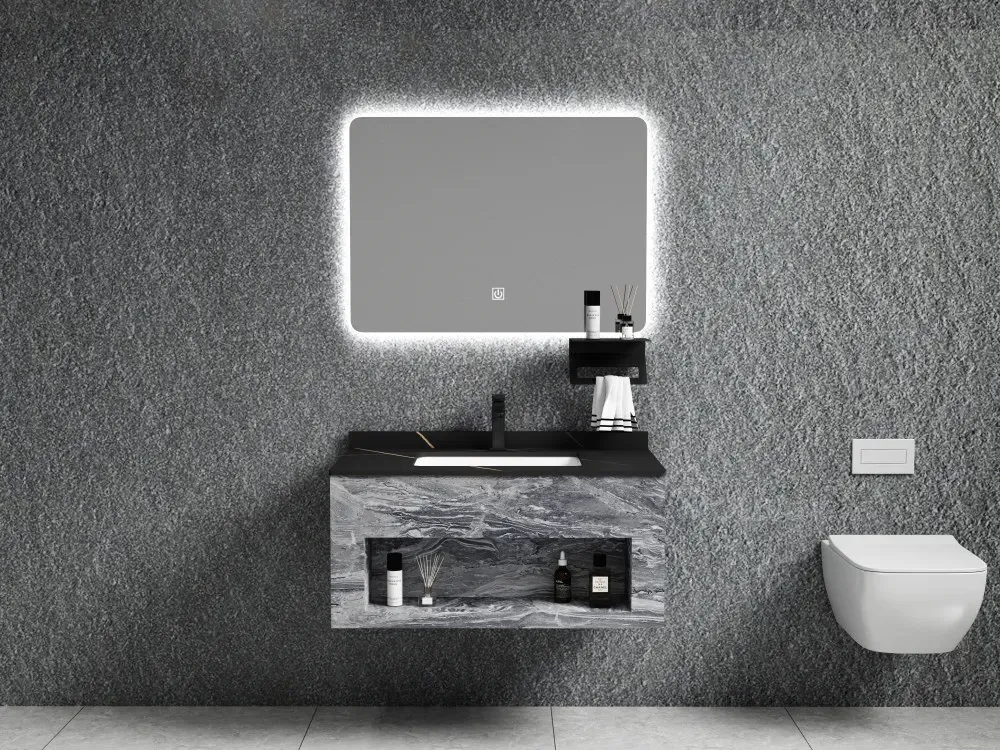 Комплект мебели для ванной комнаты с зеркалом Layla из нержавеющей стали Fyb001-80 Sw01 Тбилиси - изображение 1