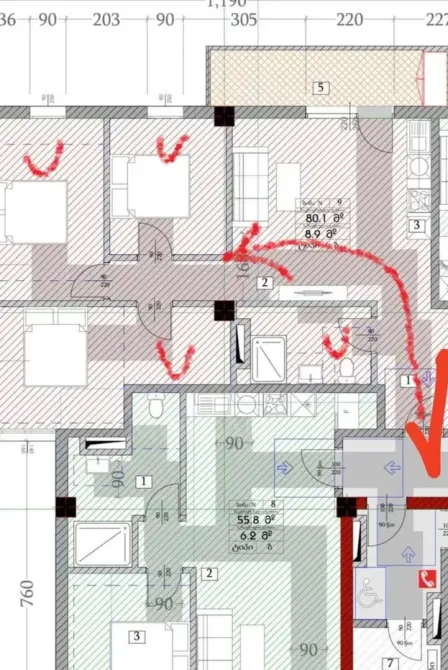 Apartments For Sale four-room 89м² 3/12 floor Tbilisi - photo 10