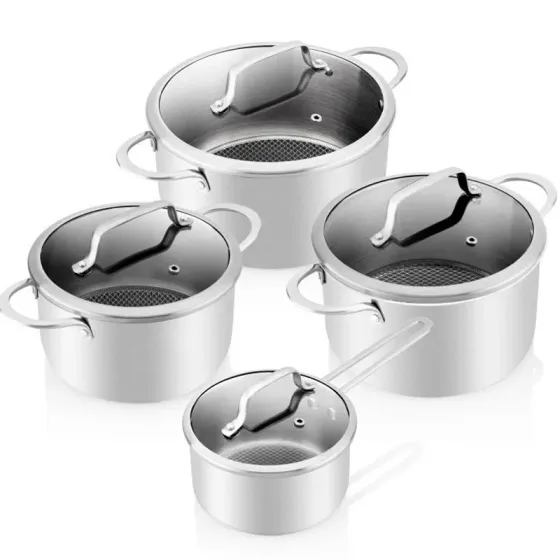 Stainless Steel Kettle Set ETA 192990000 Honeycomb (4pcs) Silver Tbilisi