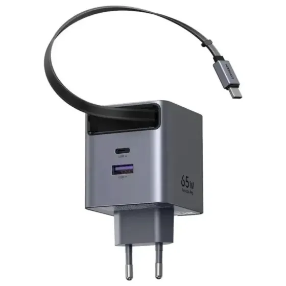 Ugreen X615 (65825) 65W GAN Fast Charger with Type-C & USB Cable, Gray Tbilisi
