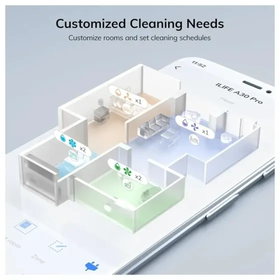 Რობოტი მტვერსასრუტი მშრალი და სველი წმენდით Ilife A30 PRO, 5000Pa, Lidar თბილისი