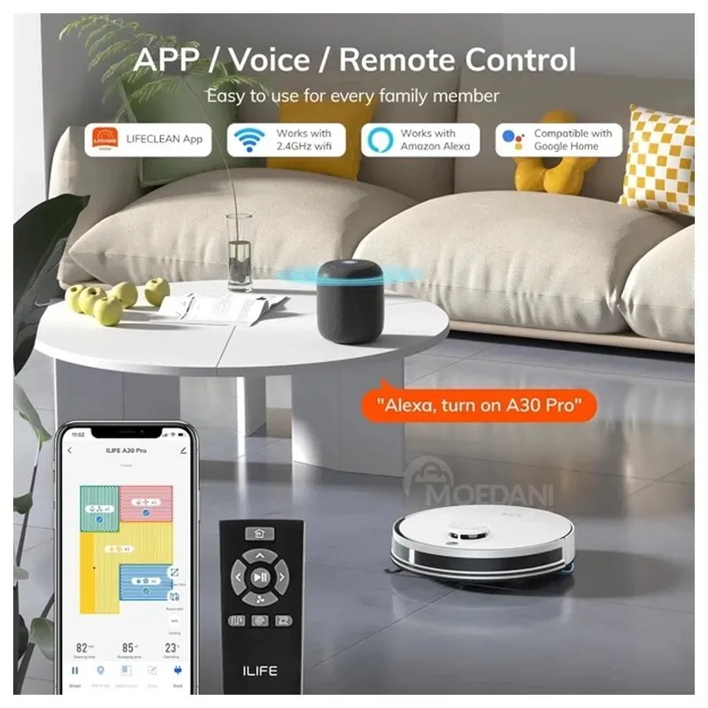 Რობოტი მტვერსასრუტი მშრალი და სველი წმენდით Ilife A30 PRO, 5000Pa, Lidar თბილისი - photo 4