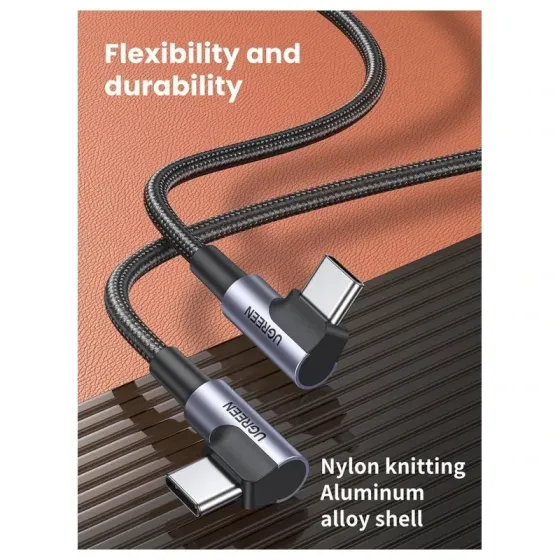 USB Cable Type-C TO Type-C Fast Charging Ugreen Us323 (70531) 60W 2m Angled Tbilisi