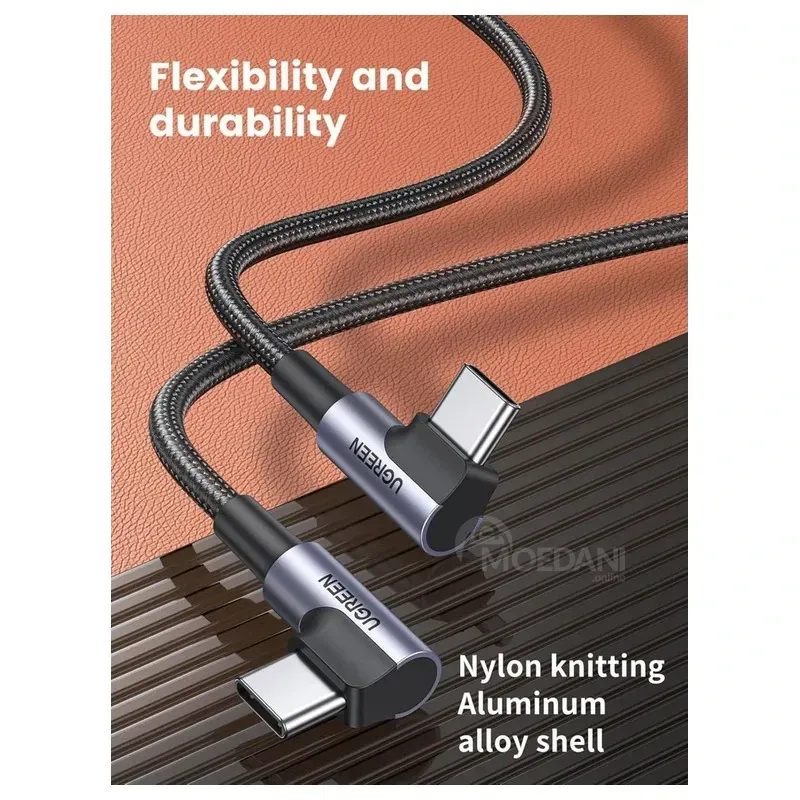 USB Cable Type-C TO Type-C Fast Charging Ugreen Us323 (70531) 60W 2m Angled Tbilisi - photo 2