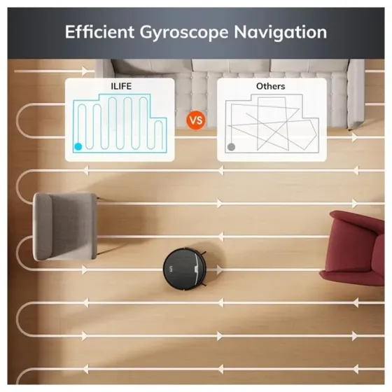 Რობოტი მტვერსასრუტი მშრალი და სველი წმენდით Ilife V9 PRO 3000Pa შეწოვის ძალით თბილისი