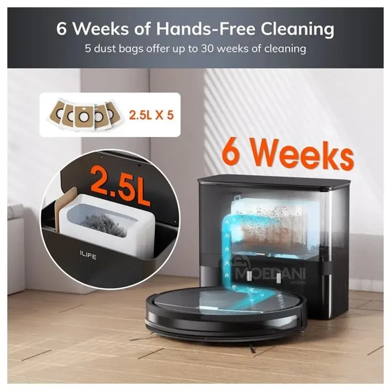 Რობოტი მტვერსასრუტი მშრალი და სველი წმენდით Ilife V9 PRO 3000Pa შეწოვის ძალით თბილისი - photo 5