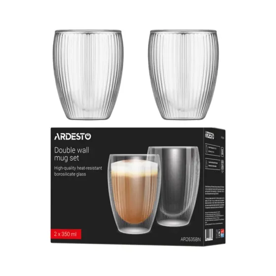 Ჭიქების ნაკრები ორკედლიანი Ardesto Ar2635Bn 2 ც თბილისი