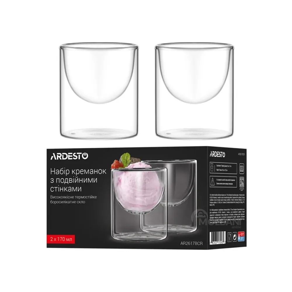 Დესერტის ჭიქები Ardesto Ar2617Bcr 2 ც თბილისი - photo 2