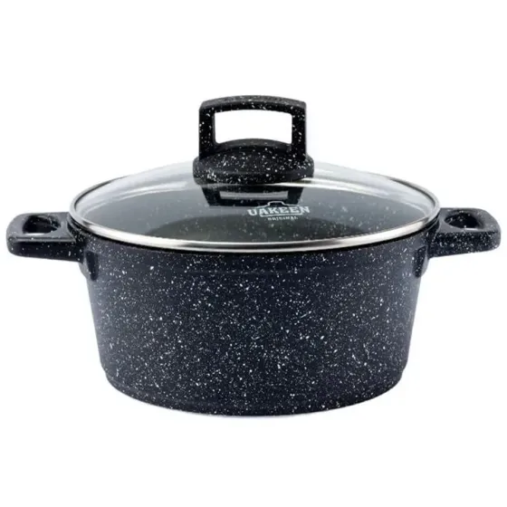 Გრანიტის ქვაბი Uakeen VK-338 (17.5 L, 42 CM) Black თბილისი