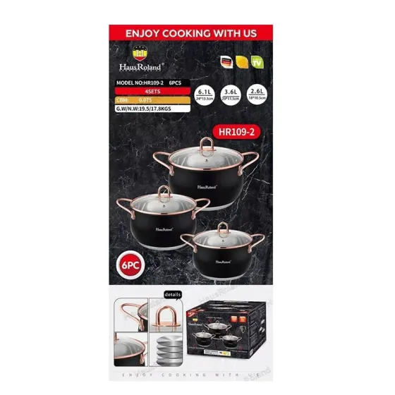 Hausroland HR-109-2 მოდელი არის უმაღლესი ხარისხის 3 ცალიანი ქვაბების ნაკრები თბილისი