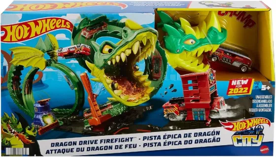 Სათამაშო ნაკრები Mattel Hdp03 HOT Wheels City Dragon Drive თბილისი