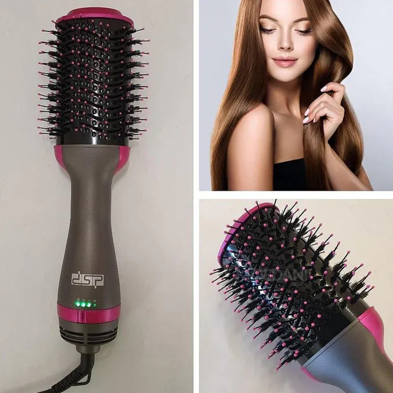 Электрическая расческа для волос DSP 50052 (1000 Вт, 160–210 °C), черная/розовая Тбилиси - изображение 3