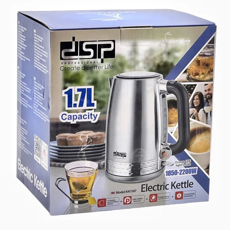 Электрический чайник DSP Kk1167 (1500 Вт, 1,7 л), серебристый. Тбилиси - изображение 3