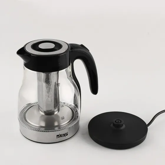 Ელექტრო ჩაიდანი ჩაის დასაყენებელი ფილტრით DSP Kk1270 (2200 W, 1.7 L) Silver თბილისი