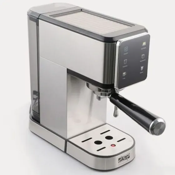 DSP Ka3115 ყავის აპარატი გაერთიანებს სიმძლავრესა და ფუნქციონალურობას ვერცხლისფერ დიზაინში. თბილისი