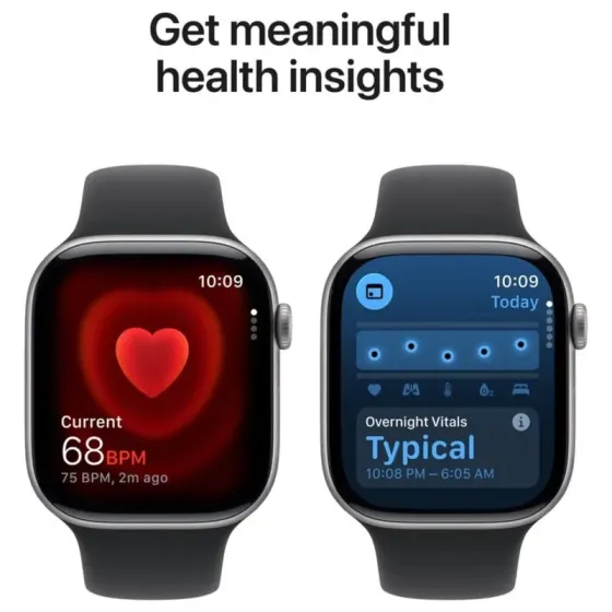 Смарт-часы Apple Watch Series 11 GPS 42 мм, корпус из алюминия цвета «космический серый», с черным спортивным ремешком. Тбилиси