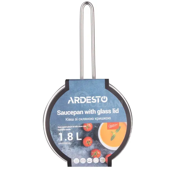 Kettle Ardesto Ar4313Gb Gemini Liguria, 1.3L, 15Cm, Stainless Steel Tbilisi - photo 2