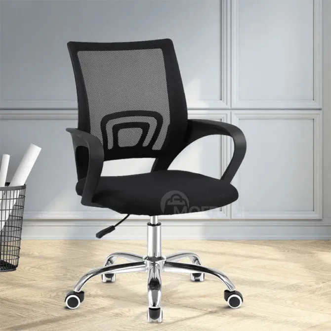 1+1 office chair with mesh backrest, black on casters Tbilisi - photo 2