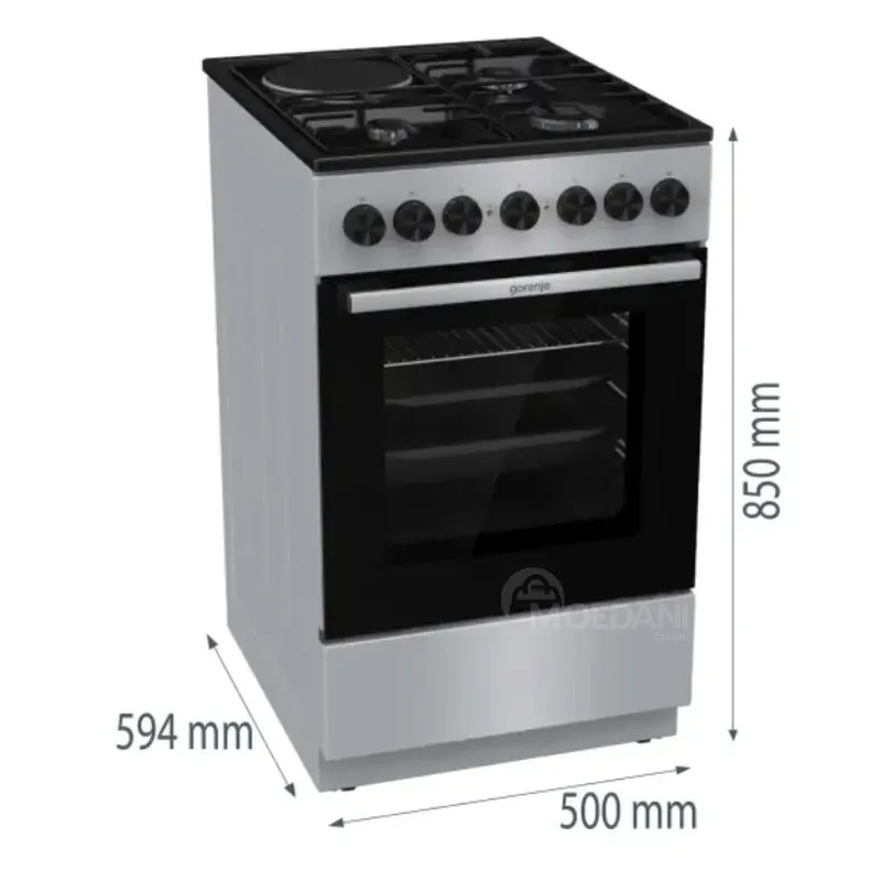 Газовая духовка Gorenje Gk5B42Sd (70 л, черно-серебристый) Тбилиси - изображение 2