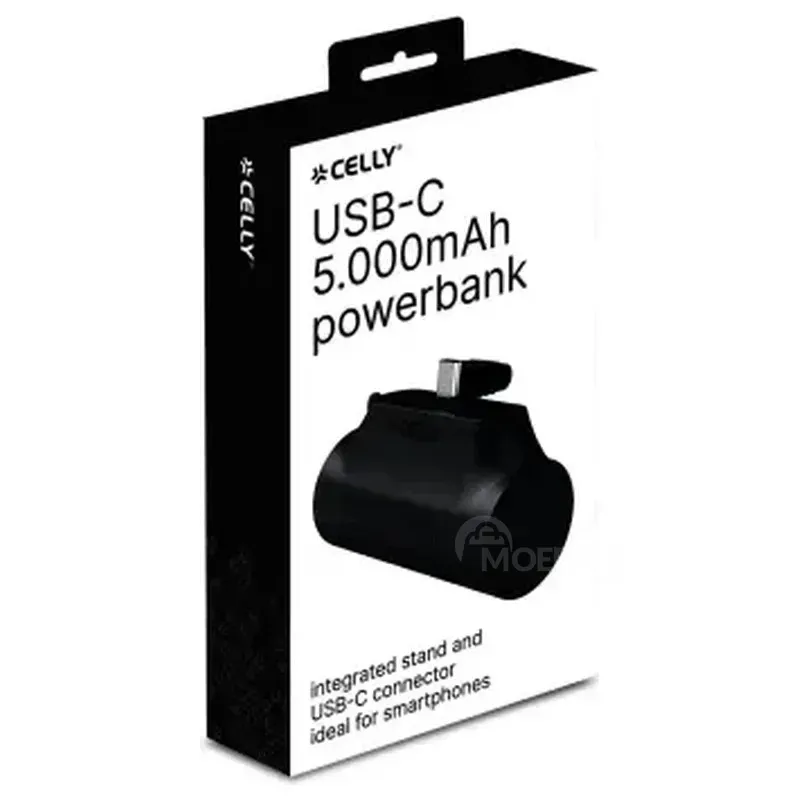 Პორტატული დამტენი Power Bank Celly 5000Mah USB-C შავი თბილისი - photo 3