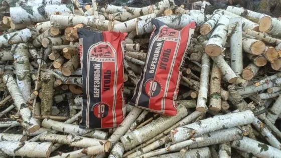 Древесный уголь (березовый) Гост 84-7657, марка "А", высший сорт. 10 кг Тбилиси