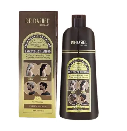 Საღებავი შამპუნი კოლაგენისა და არგანის ზეთის შემცველობით ყავისფერი - DR.Rashel Collagen & Argan OIL თბილისი