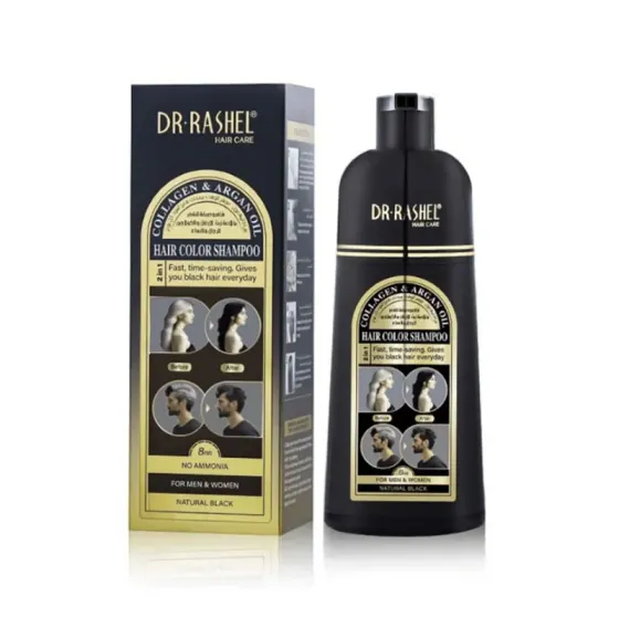 Საღებავი შამპუნი კოლაგენისა და არგანის ზეთის შემცველობით შავი - DR.Rashel Collagen & Argan OIL Hair თბილისი