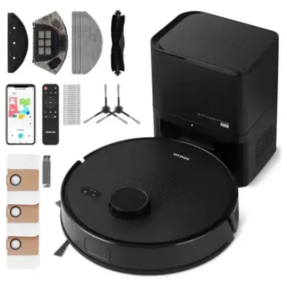 Რობოტი მტვერსასრუტი სველი და მშრალი წმენდით Sencor SRV 9085Bk შავი თბილისი