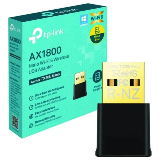 WI-FI ადაპტერი TP-Link Archer Tx20U Nano Ax1800 WI-FI 6 USB თბილისი