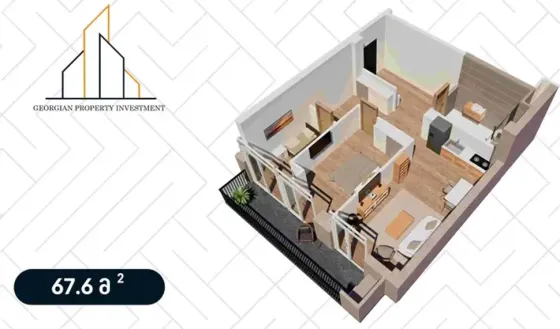 Apartments For Sale three-room 67.6м² 8/8 floor Tbilisi