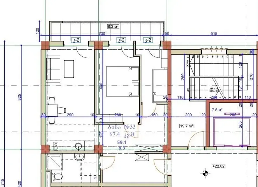 Apartments For Sale three-room 67.6м² 8/8 floor Tbilisi - photo 7