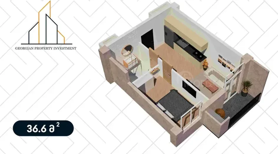 Apartments For Sale two-room 36.6м² 8/8 floor Tbilisi - photo 6