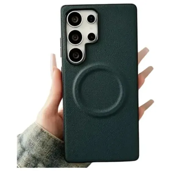 Სმარტფონის ქეისი TVC Samsung Galaxy S25 Ultra-სთვის ტყავის Magsafe შავი თბილისი