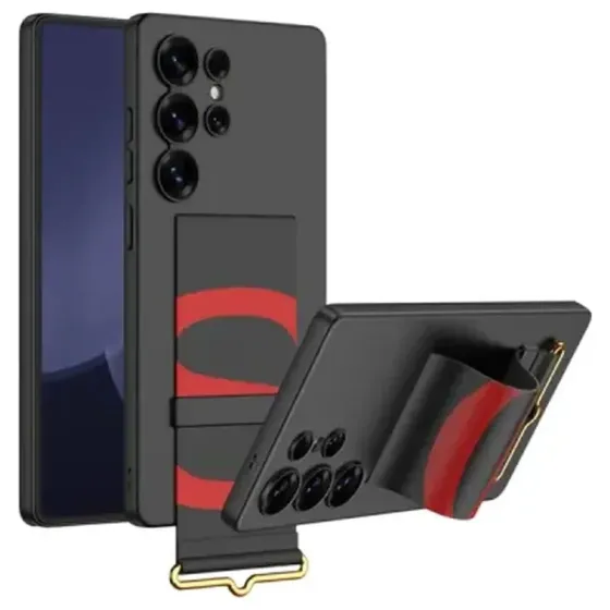 Მობილურის ქეისი TVC GKK Samsung Galaxy S25 Ultra-სთვის სამაგრით და სადგამით შავი თბილისი